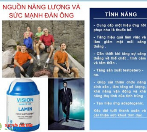 Vision Lamin Hỗ Trợ Sinh Lý Nam Giới Nâng Cao Sinh Lực Phục Hồi Sức